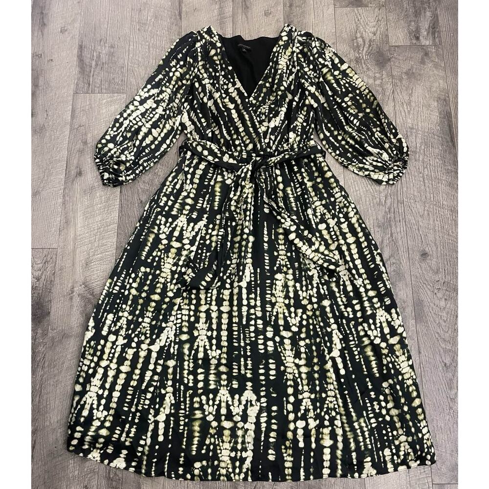Banana Republic Tie Dye Wrap Maxi Dress V-Neck 3/4 Sleeves‎